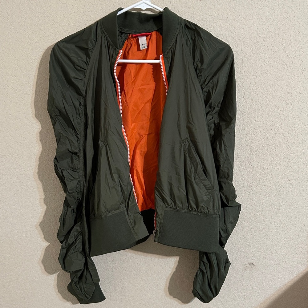 Hunter+ Target Collab Olive Bomber Jacket with Bright Orange Interior
Outdoor